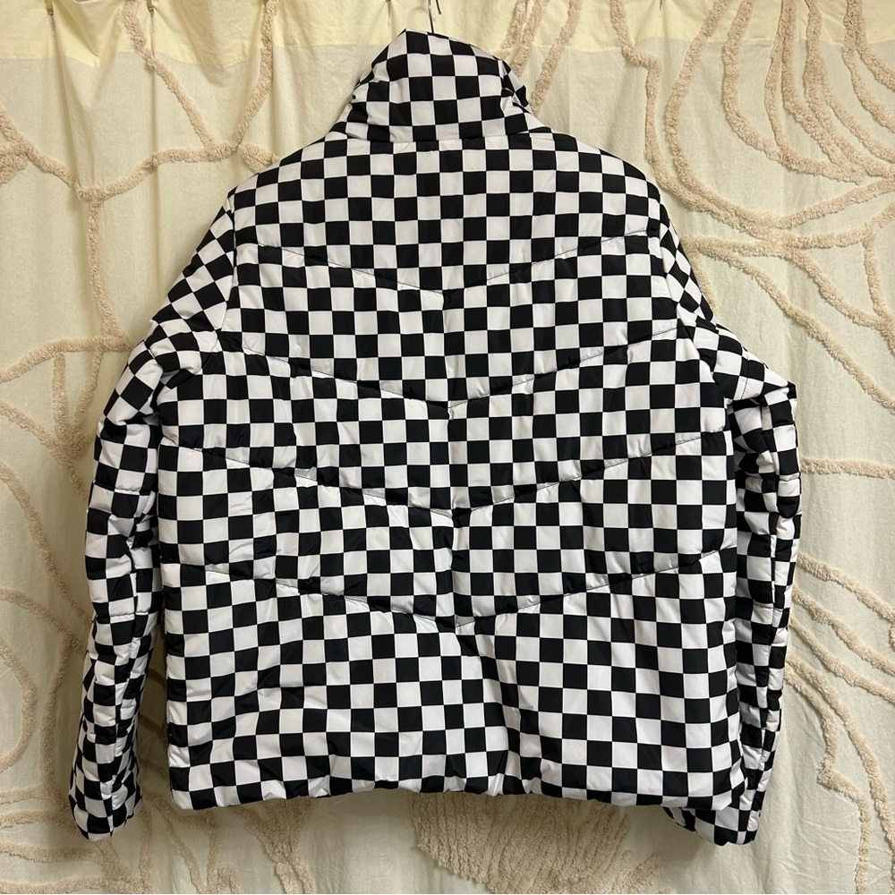 NWOT Vans Foundry Print MTE Black & White Checkerboard Print Puffer Jacket - Picture 15 of 16